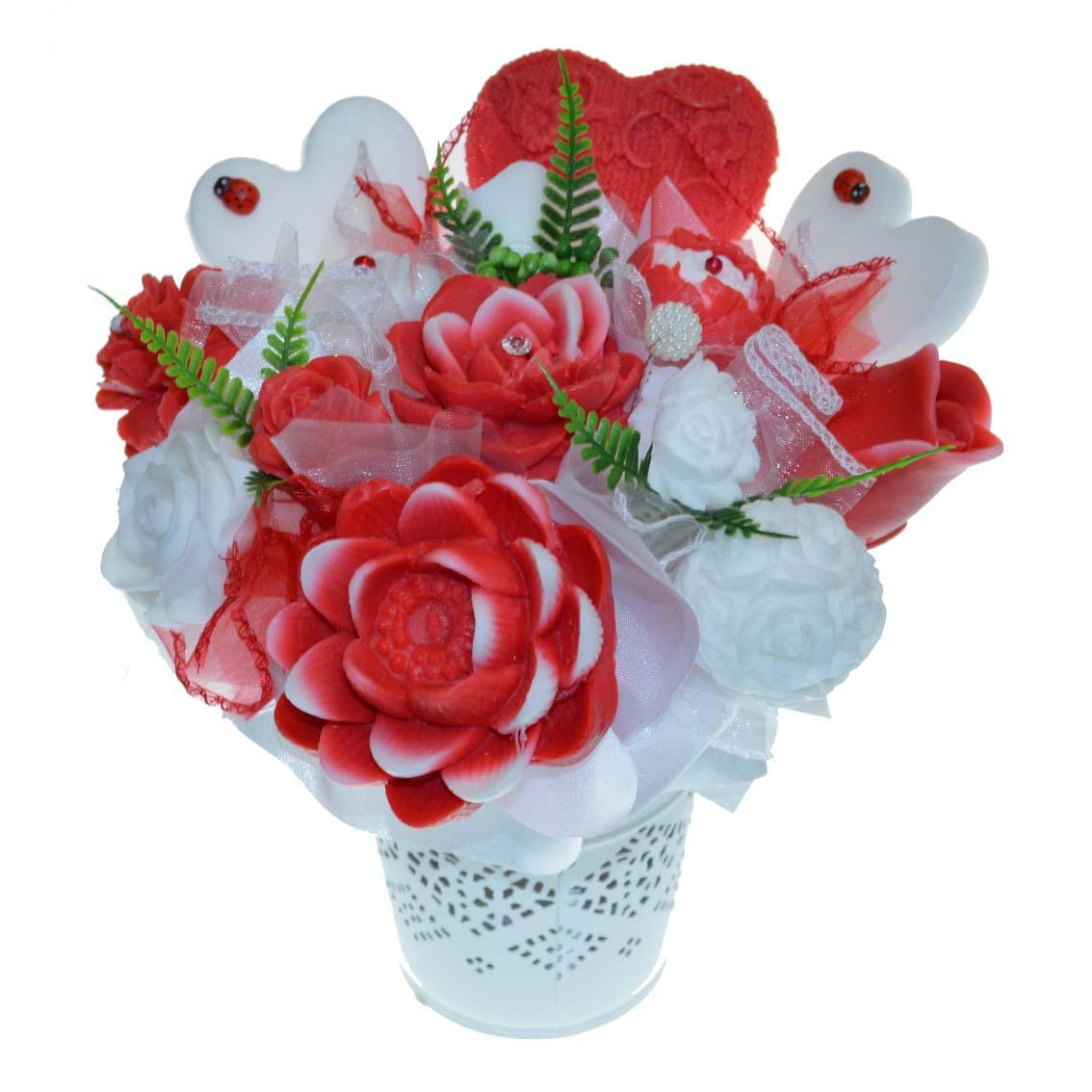 Mydlová Kytica - červeno biela